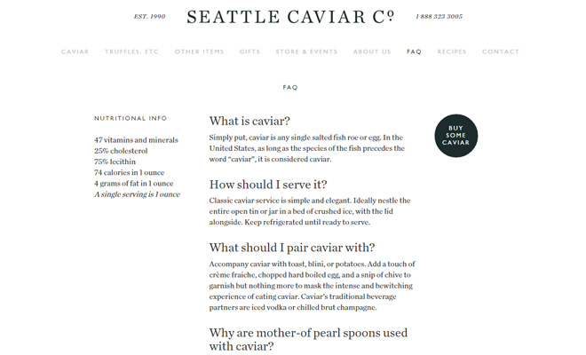 Caviar FAQ page